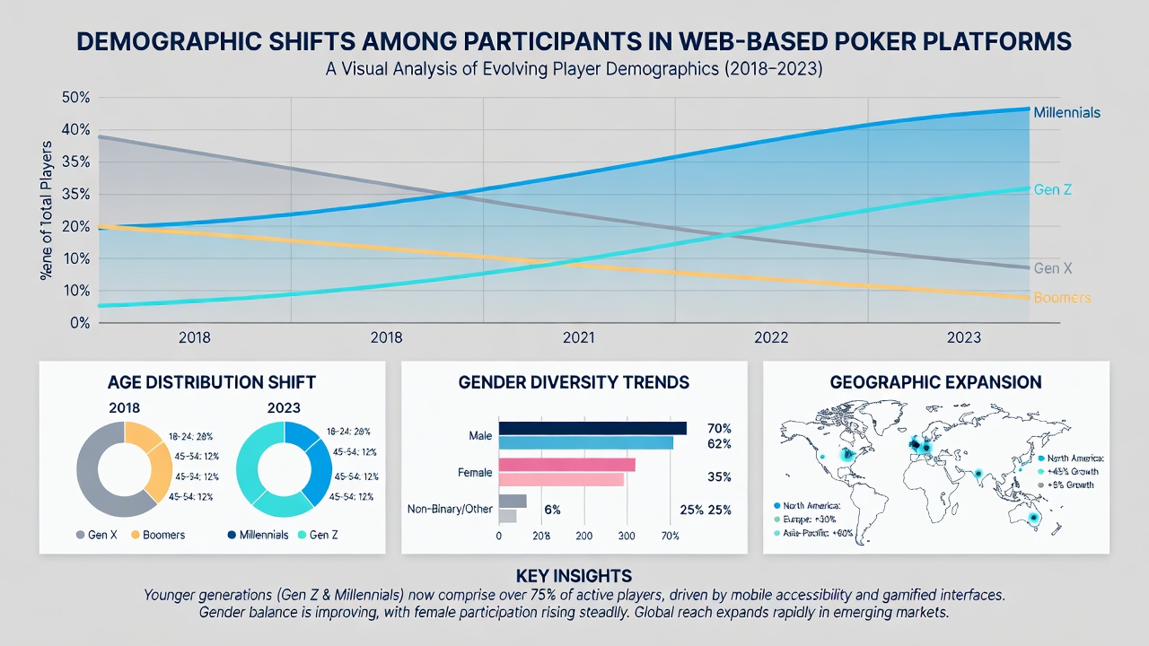 Map showing geographic distribution of web-based poker participants across major regions in 2026